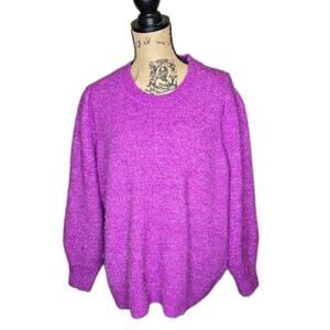 Lane Bryant Pink Fuzzy Crewneck Sweater Soft Size 18/20 2XL